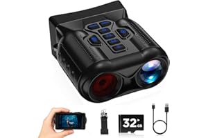 WISHBETY Night Vision Goggles,4K Night Vision Binoculars for Adults,Thermal Binoculars with 10X Zoom,9-Level Infrared,1000FT Infrared Range,32GB TF Card,Photo&Video Recording,Compact Design,Ideal Gifts for Men