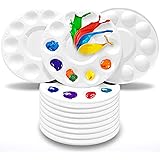 Hulameda Paint Tray Palettes, Plastic Paint Pallets for Kids or Students to Paints on School Project or Art Class-12pcs