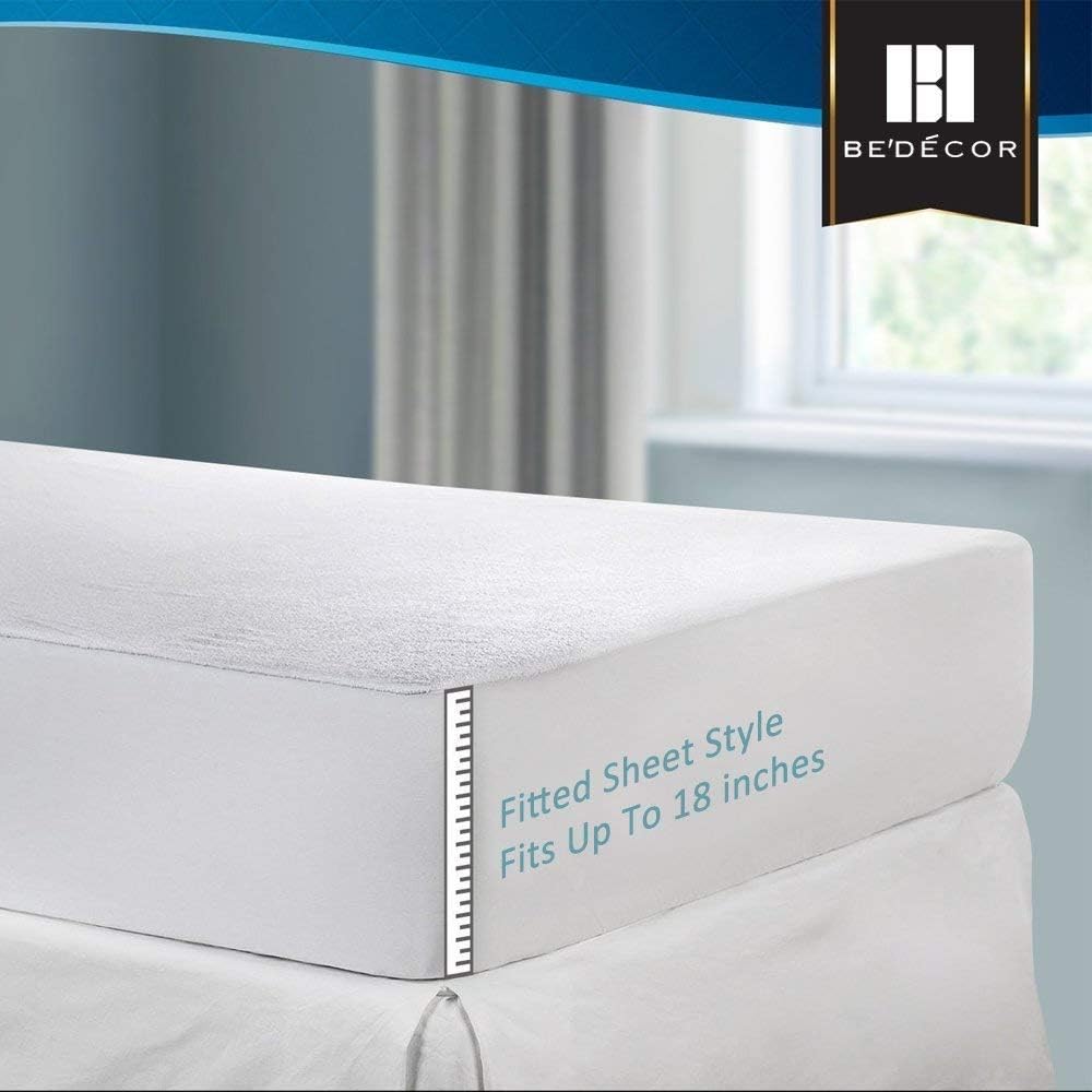 Bedecor 2 Packs Twin Size Waterproof Mattress Protector - Breathable Noiseless - Premium Fitted Cotton Terry Cover: Home & Kitchen