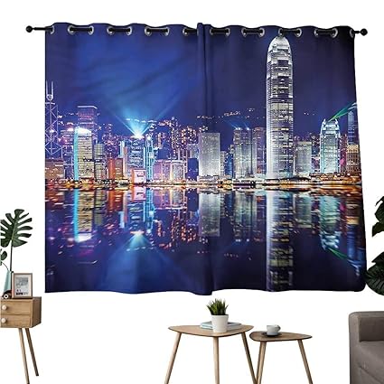 Amazon Com Heat Insulation Curtain City Hong Kong Island Modern