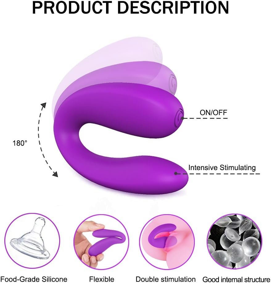 U Shape Couple Love Stimulation Vibranting Toy with Strong Patterns Handsfree Wireless USB Waterproof Wand for Sore Back Foot Neck Leg