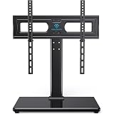PERLESMITH Universal TV Stand Table Top TV Base for 32 to 65 inch LCD LED OLED 4K Flat Screen TVs-Height Adjustable TV Mount Stand with Tempered Glass Base,VESA 400x400mm,Holds up to 88lbs,PSTVS15