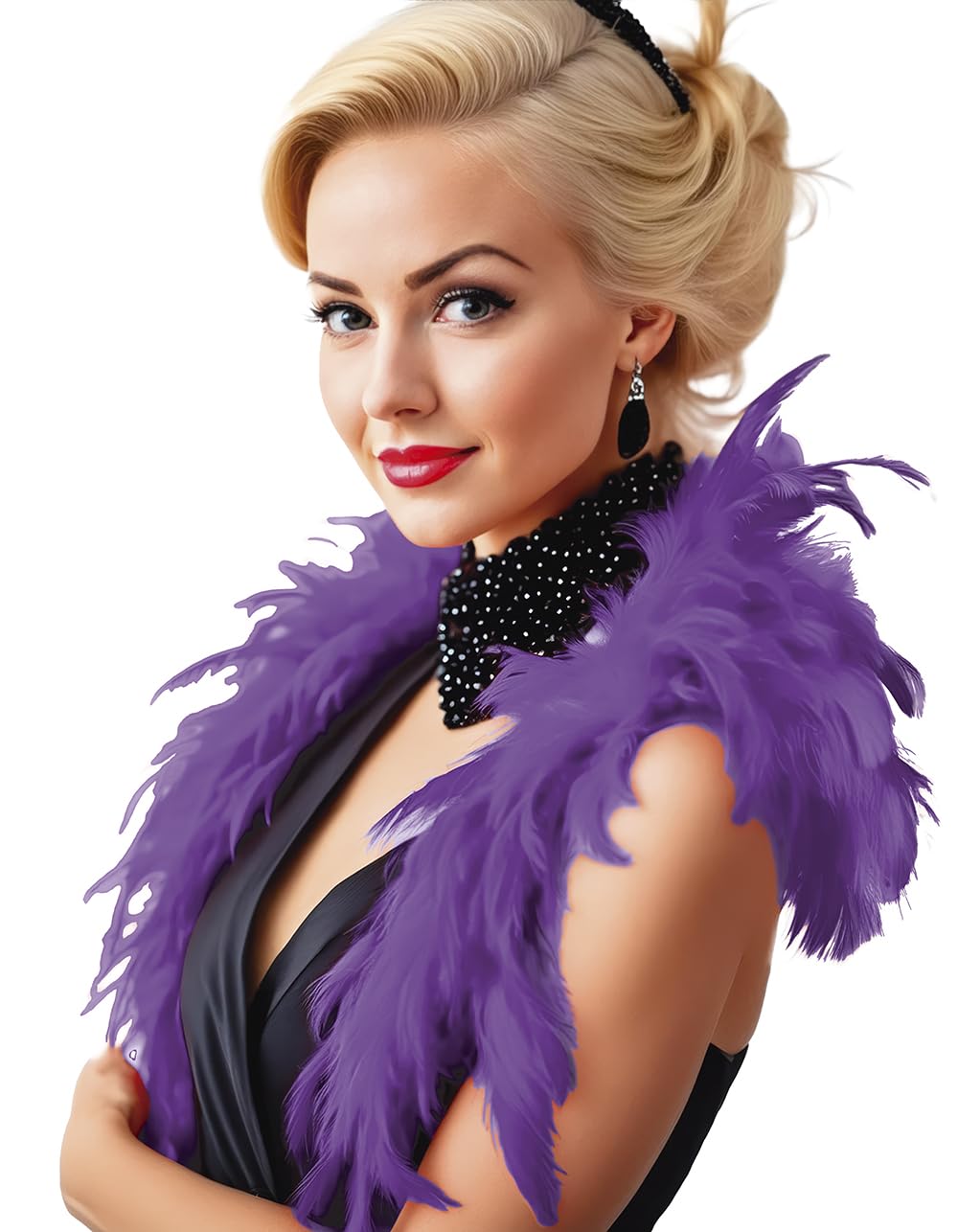 FIESTAS GUIRCA Purple Feather Boa