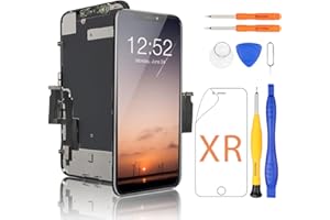 Yodoit for iPhone XR Screen Replacement Kit COF Full HD LCD Display 3D Touch Digitizer Frame with Repair Tool for Model A1984, A2105, A2106, A2107 Black 6.1 inch