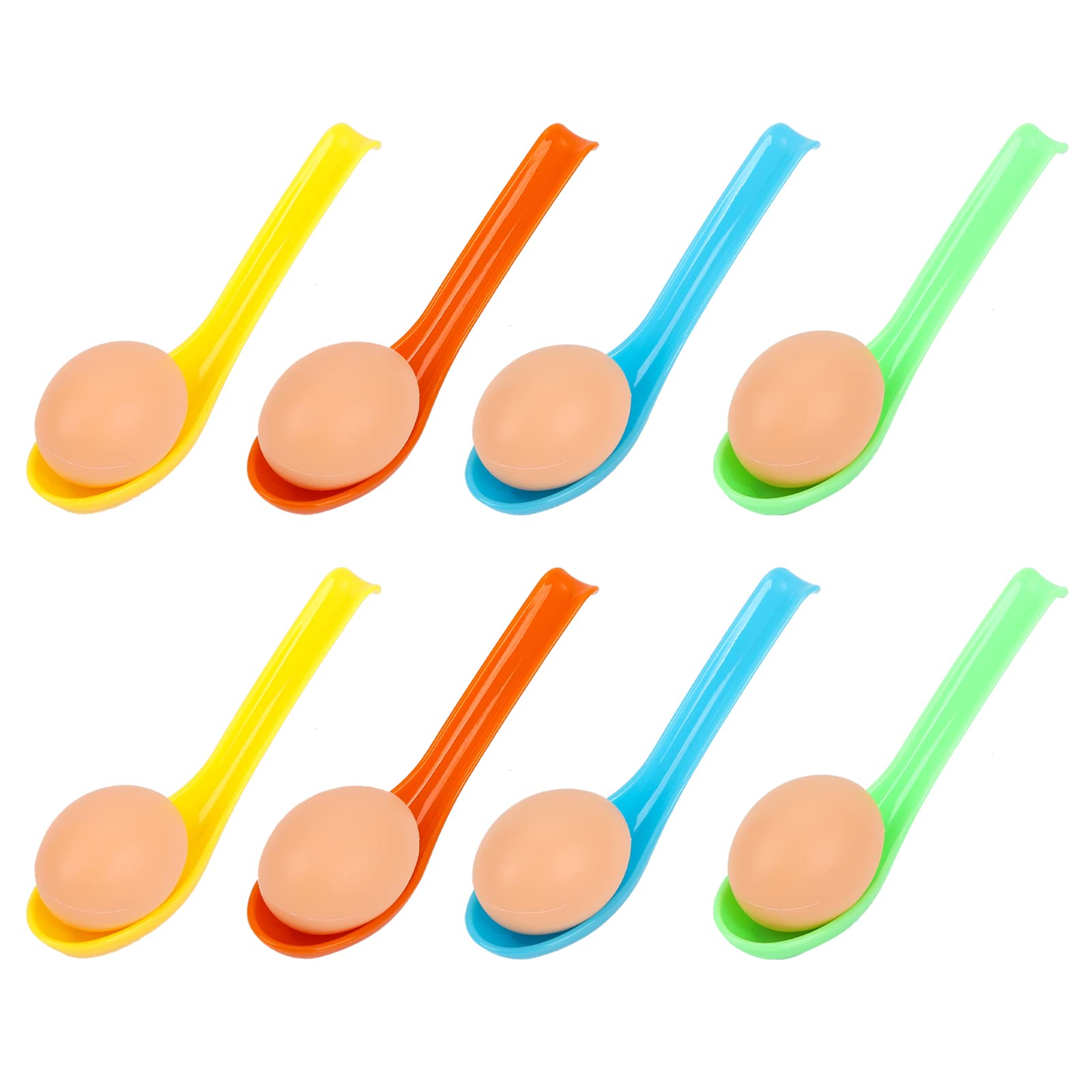 TSLBW Easter Egg and Spoon Race Game Set Games Kids Egg Balance Game Easter Party Games Set 8 Spoons and 8 Simulation Eggs Garden School Easter Party Activity