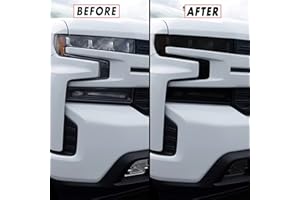 SlickMod PreCut Vinyl Smoke Tint for 2019-2021 Chevy Silverado LTZ, RST & High Country Headlight & Foglight (1. Headlight & Foglight, 20Percent Dark Smoke)
