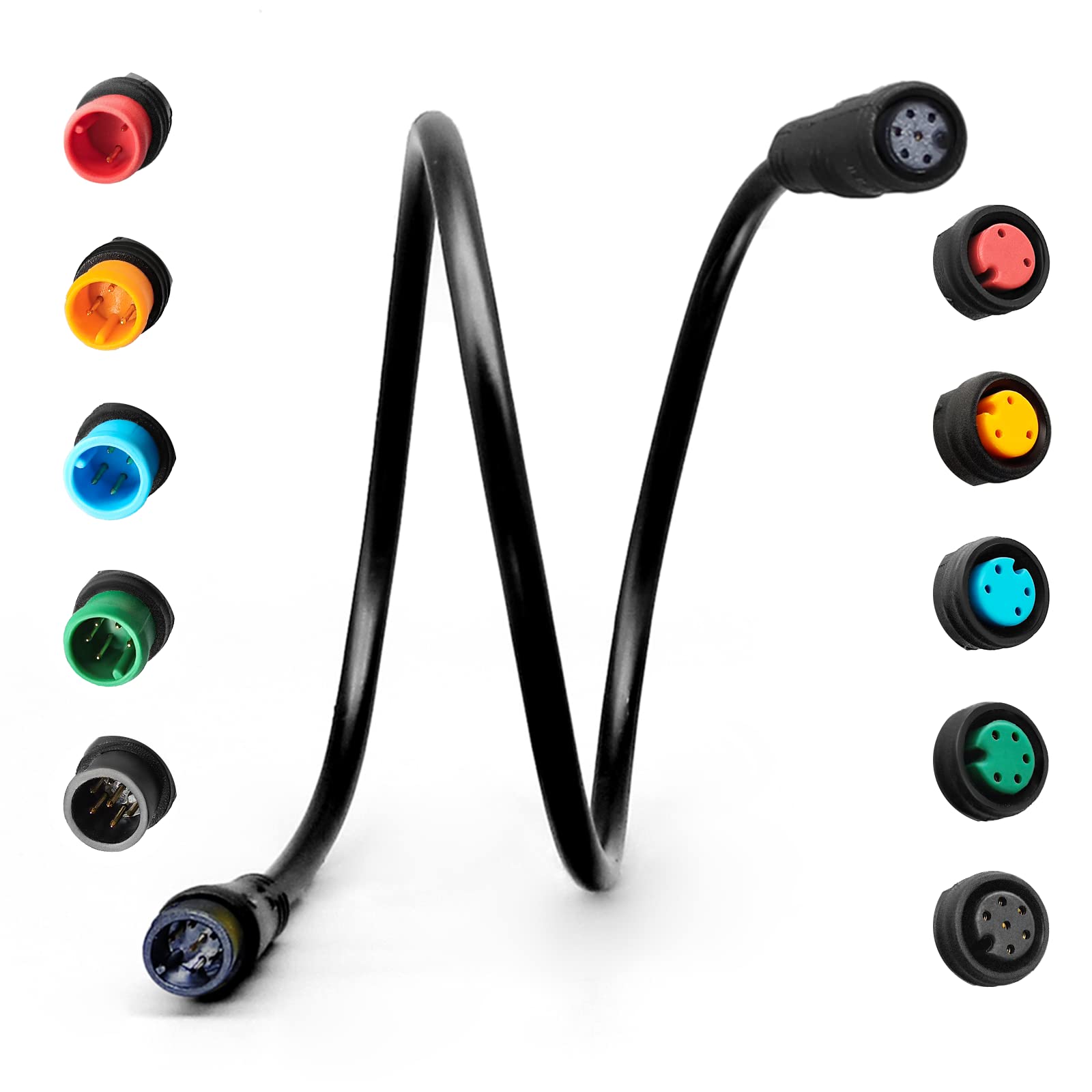 HUDAMZKY Ebike Extension Cable Julet 2Pin/3Pin/4Pin/5Pin/6Pin Waterproof Connector Female to Male DIY Electric Bicycle Brake Display Throttle Light Extension Signal Cable (6Pin Male-Female)