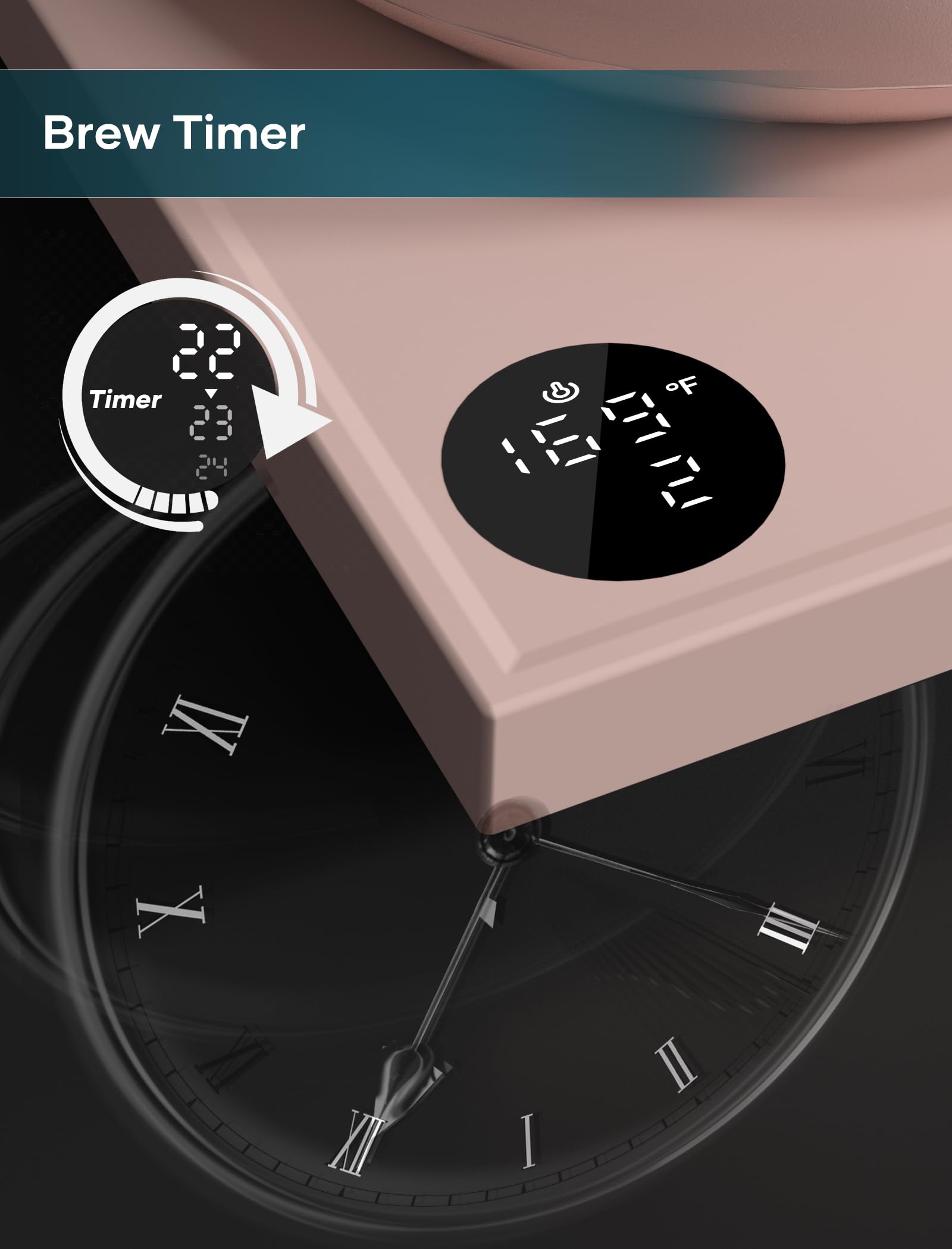 INTASTING Hervidores eléctricos, hervidor eléctrico de cuello de cisne, control de temperatura ±1 ℉, interior de acero inoxidable, calentamiento rápido, para verter sobre café, preparar té, hervir agua caliente, 0,9 L rosa