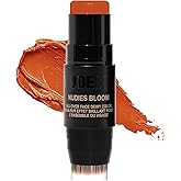 Nudestix Nudies Bloom All Over Dewy Color – 3-in-1 Cream Blush Stick for Cheeks, Eyes & Lips with Built-In Brush | Sheer, Glossy Finish | Vegan, Long-Wear, Multi-Use Makeup