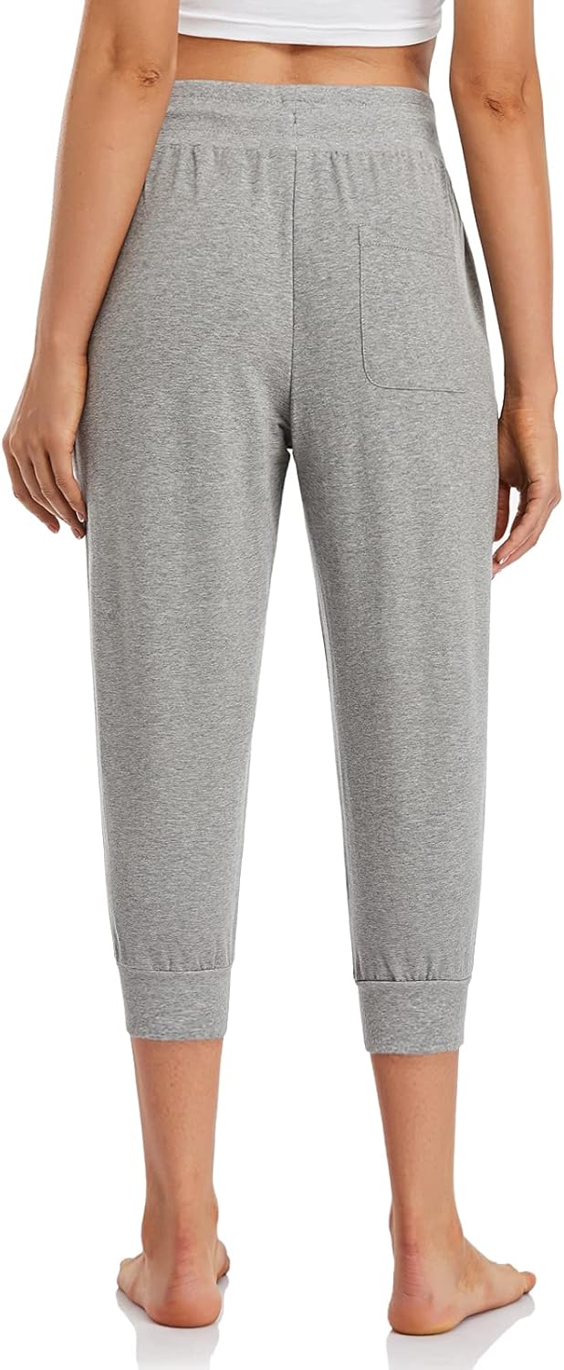 SEVEGO Lightweight Women's 20"/22" Inseam Capri Tall Cotton Soft Jogger with Zipper Pockets: Clothing