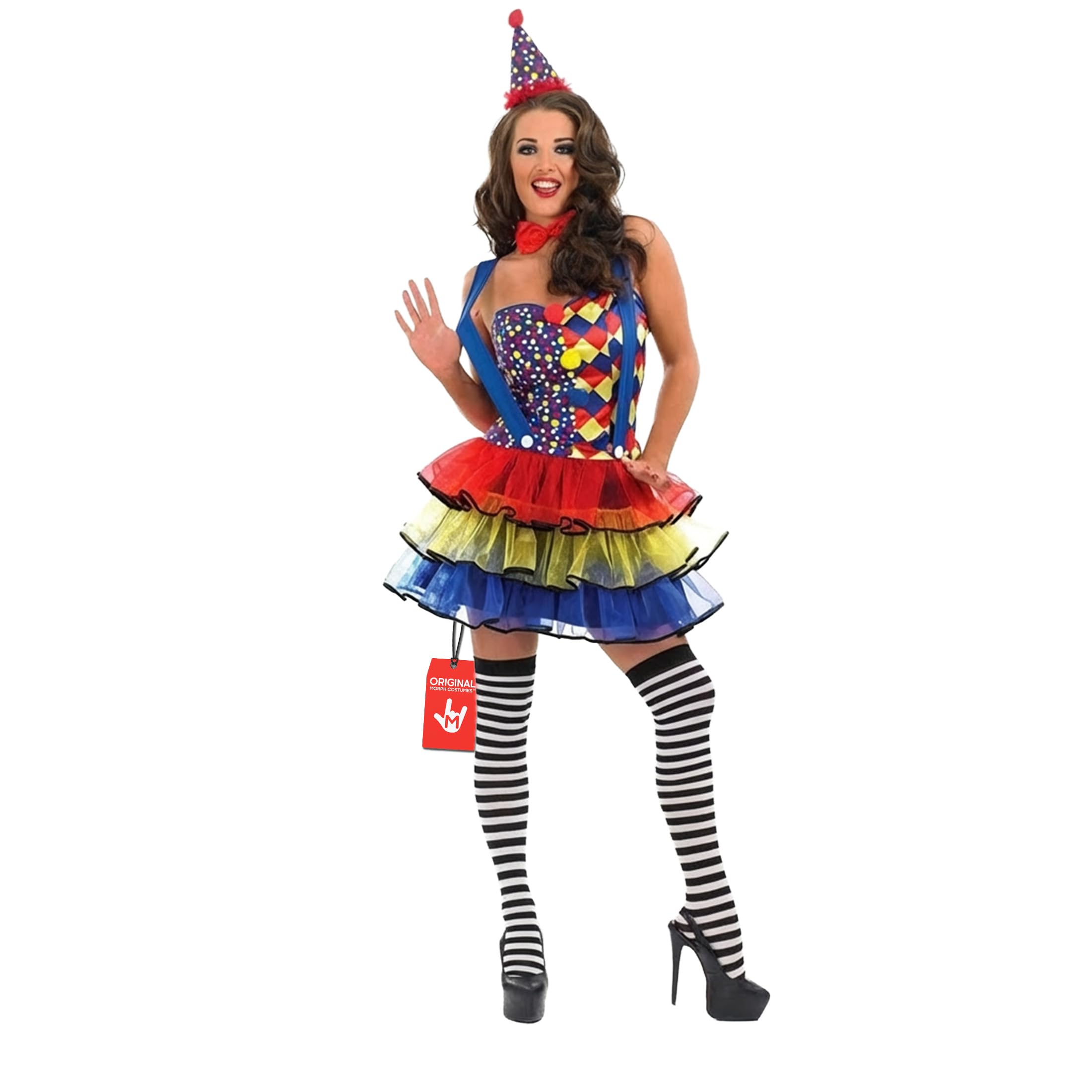 Fun Shack Clown Costume for Women - Adult Jester Outfit - Fun Female Clown Dress for Parties and Events, 3X-Large