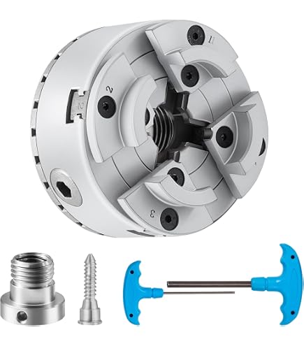6 in. 3-Jaw Self-Centering Lathe Chuck with 1.5 in 8 Threaded Backing Plate