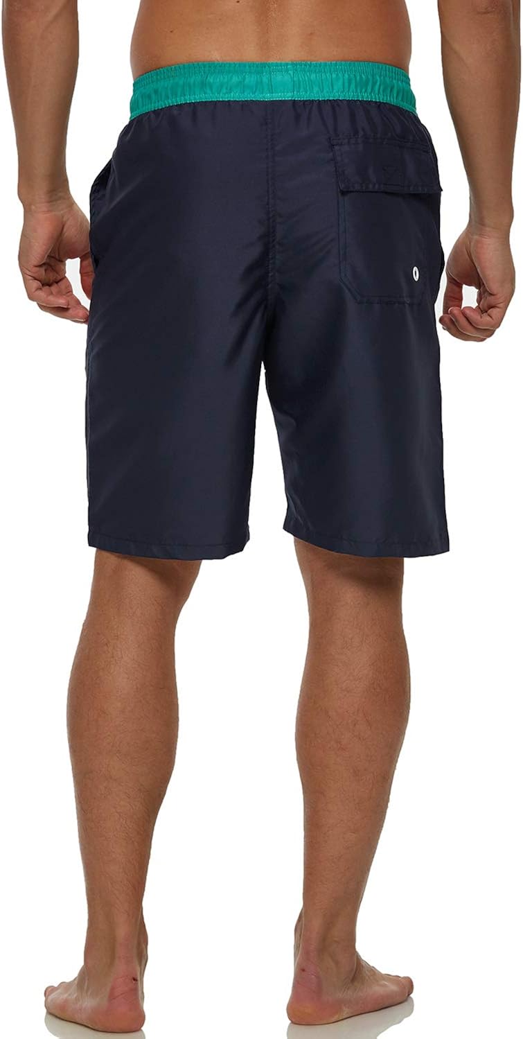 SILKWORLD Mens 9" Board Shorts Swim Trunks Long Athletic Swimwear with Pockets: Clothing