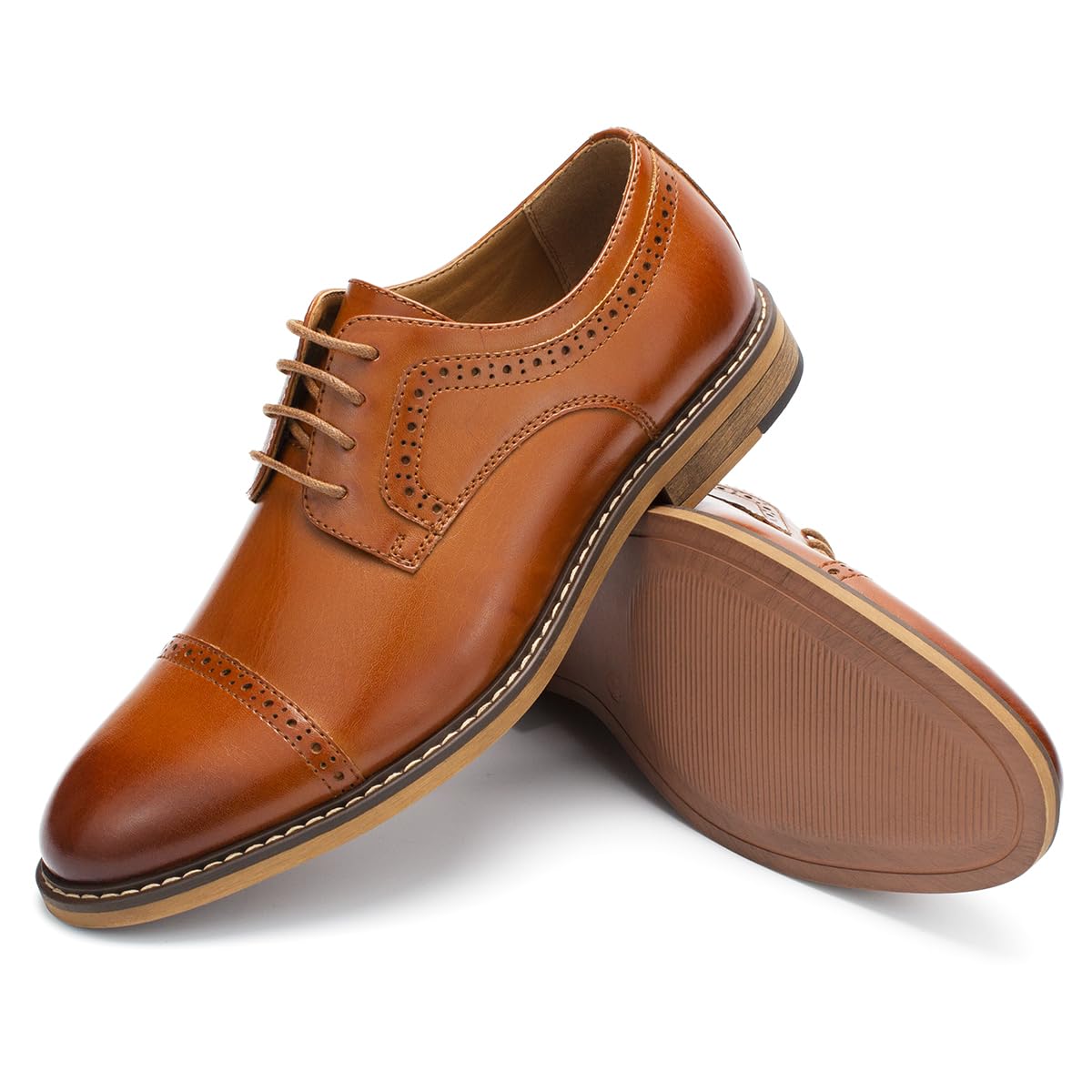 Temeshu Men's Oxfords Lace Up Casual Dress Shoes Classic Formal Modern Business Shoes DS08