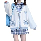 Preppy Aesthetic Clothes for Teen Girls Cute Cardigan Kawaii Cardigan JK Uniform Knit Sweater Cute School Cosplay Sweater