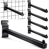 Oudain Black Gridwall Hooks 12 Inch Heavy Duty Grid Wall Hangers, 5 Pcs | Display Peg Hooks, Slat Wall Accessories for Workspace Home Wire Panels Retail Store Shelf