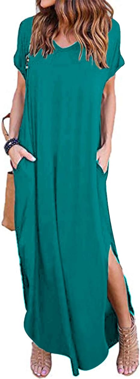 maxi t shirt dress with slits