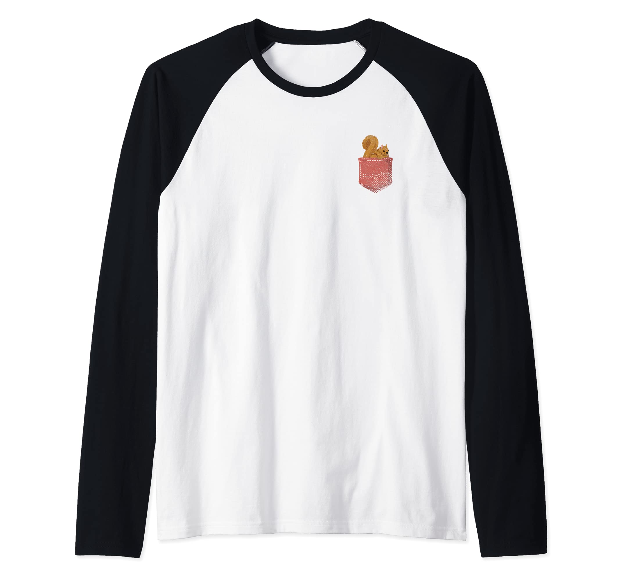 Cute Squirrel Wildlife Forest Animal Nature Pocket Squirrel Raglan Baseball Tee