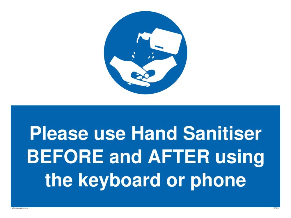 Please use Hand Sanitiser BEFORE and AFTER using the keyboard or phone
