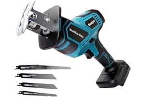 Rueqior Cordless Reciprocating Saw for Makita 18v Battery, Mini Recipro Saw Cordless with 4 Blades, 3500 SPM Variable Speed, 
