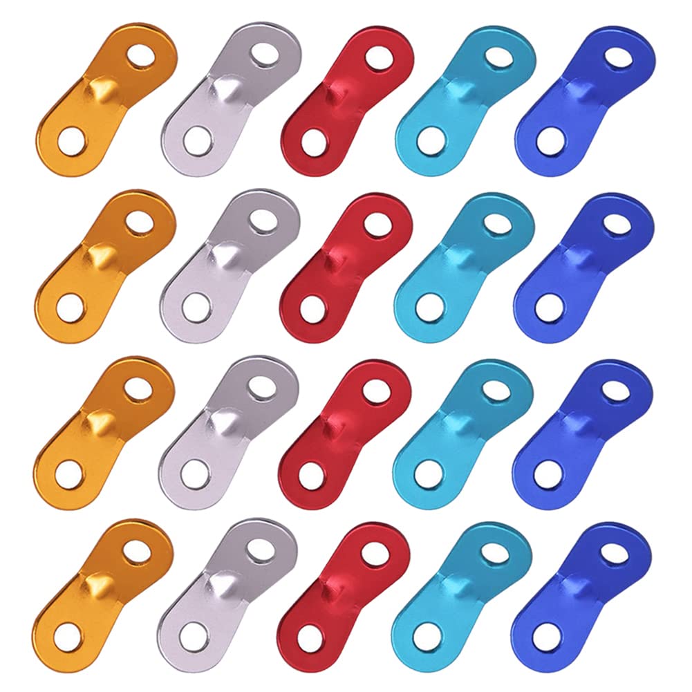 XIZONLIN 20Pcs Aluminum Alloy Guyline Cord Adjuster Wind Rope Buckle Tent Rope Tensioners Tent Rope Adjuster for Camping Hiking Outdoor Activity