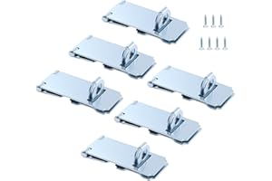 HOME MASTER HARDWARE 6 Pack Door Padlock Locks Hasp Latch, 3-1/2 inch Safety Packlock Clasp Hasp Lock Latch,Extra Thick Door Gate Lock Hasp with Screws