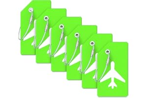 Mycket 6 Pcs Luggage Tags, Silicone Baggage Labels, Suitcase Tags, Handbag Tag Labels Travel Accessories to Quickly Spot Luggage Suitcase(Green）