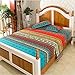 MAXYOYO 4 Piece Bed Sheets Set Flat Sheet + Fitted Sheet + 2 Pillow Cases, Sanded Cotton Colorful Bohemian Sheet Sets - Luxurious, Comfortable, Soft Sheet Full Queen King Size (Full)