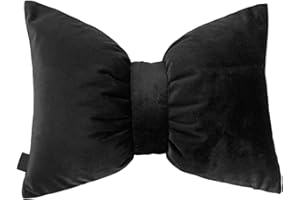 Black Bow Pillow 11.8x17.7 inch Cute Bow Shaped Pillow Soft Velvet Throw Decorative Pillows for Home Sofa Bedroom Car Decor