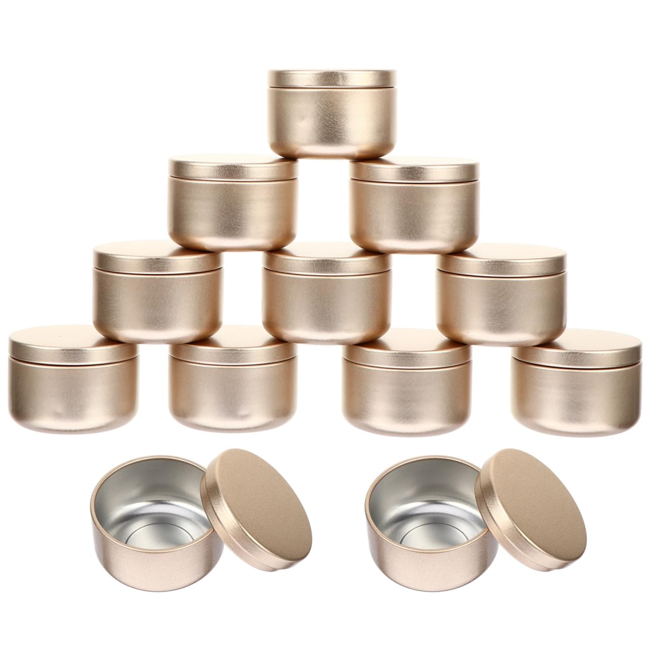 Healifty 12Pcs Empty Candle Jars Metal Candle Containers Aluminum Making Tins for Essential Oil Candles Refillable Canisters