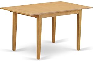 East West Furniture NFT-OAK-T Norfolk Kitchen Dining Table - a Rectangle Solid Wood Table Top with Butterfly Leaf, 32x54 Inch, OAK