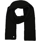 kate spade new york Women's Wool Blend Scarf, Stylish Fashion Accessory for Women, black, OS
