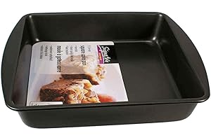 Luciano Housewares Non-Stick Metal Square Cake Pan, 9.5 x 10.5 inches, Dark Grey