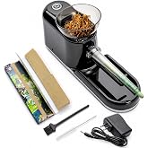 Cigarette Rolling Machine, Electric Cigarette Roller, Automatic Cone Loader | Portable Pre Rolled Cone Filling Machine, Fits King Size and 1-1/4 Size Cones, Includes Cigarette Rolling Papers, 32 Count