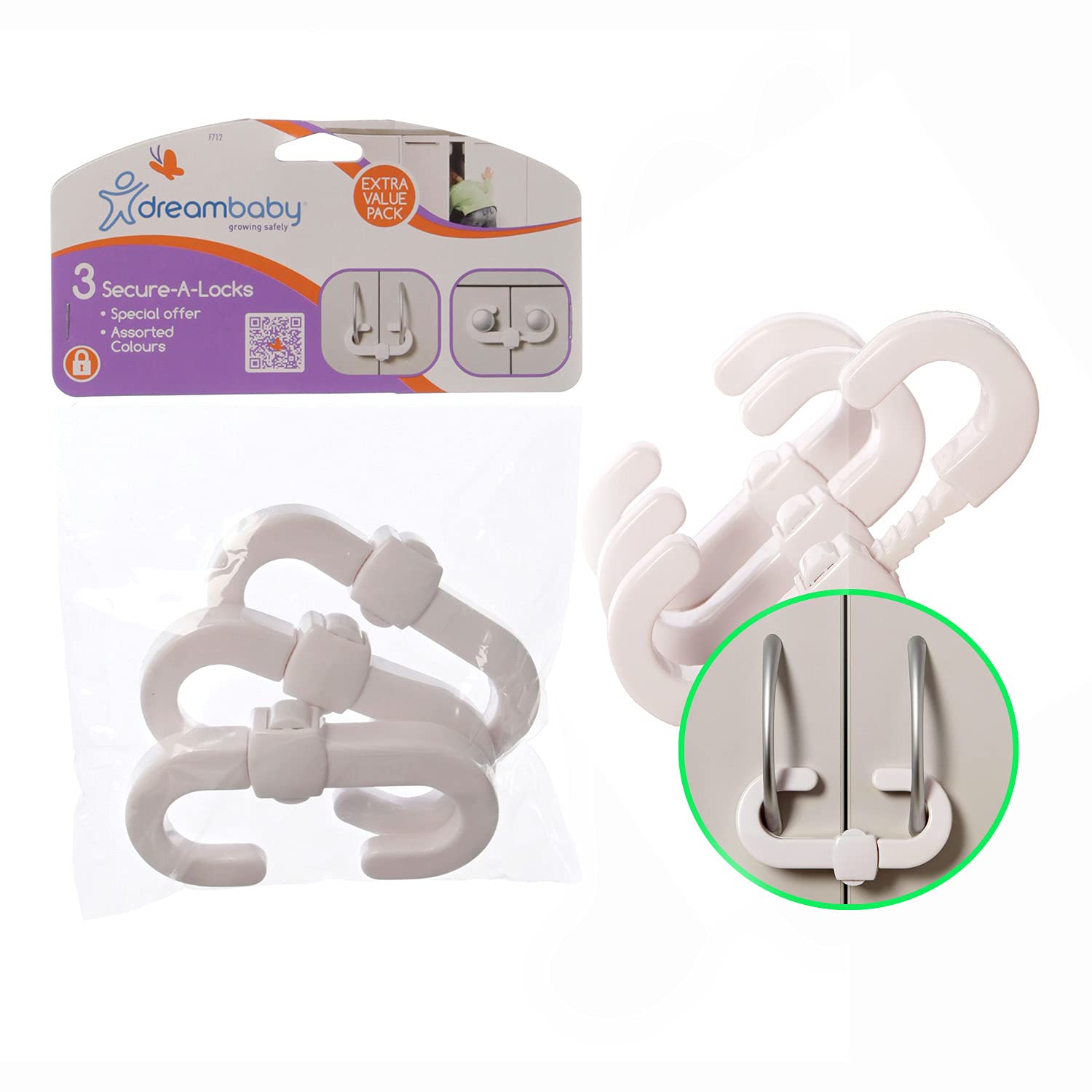 Dreambaby 3 Pack Secure A - Lock, White