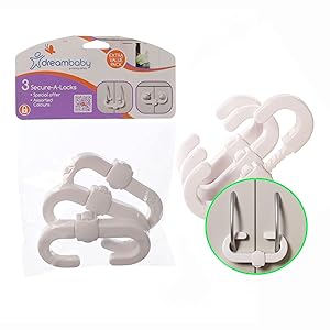 Dreambaby 3 Pack Secure A - Lock, White