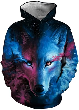 EUDOLAH Jungen Sweatshirts für 4-13 Alter Kinder Langarm 3D Druck Mehrfarbig Bunt Kids Herbst Winter Hemd mit Kaputzen