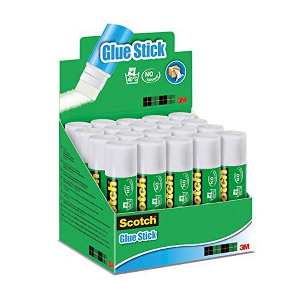 3M Scotch Permanent Glue Stick Solvent-Free, 1 Pack of 20 Glue Sticks, 21g per Stick - Strong-Hold Adhesive for Home, School or Office Use