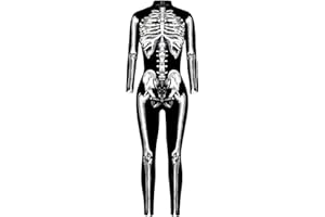 Timemory Halloween Women Digital Skeleton Tight One-piece Swimsuit with Zip-Back