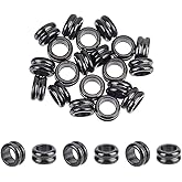 UNICRAFTALE 20Pcs Stainless Steel Column Spacer Beads Metal Grooved Rondelle Beads 8mm Diameter Loose Beads for DIY European Necklace Bracelet Jewelry Making