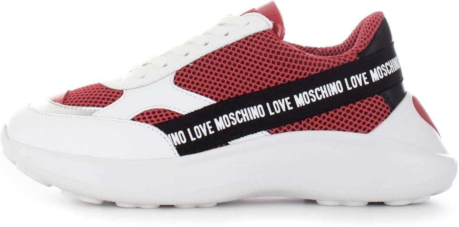 red moschino sneakers