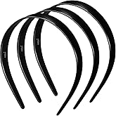 Syhood 3 Colors Tortoise Plastic Headbands Tortoise Shell Wide Acetate Resin Skinny Thin Headband with Teeth for Women(Black)