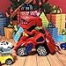 Dinosaur Cars Transforming Toys,Transforming Dinosaur LED Car with Light Sound Kids Toy,Dinosaur Cars Combined Into One,Automatic Transformation,2-8 Year Old Boys Girls Toddlers Kids Gift (Red)