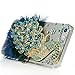 iPhone SE Case,iPhone 5S/5 Case - Mavis's Diary 3D Handmade Bling Crystal Luxury Peacock with Green Blue Feather and Shiny Glitter Sparkly Diamonds Clear Hard Cover for iPhone SE 5S 5 (One Case)