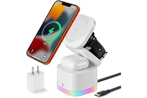 4-in-1 Magnetic Wireless Charging Station, Foldable Stand with Retractable Cable & Night Light, Fast Charger for iPhone 17-12
