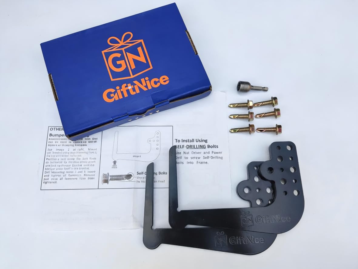 Photo 1 of GiftNice Heavy Duty RV Bumper Brackets - 2 Pack, 25% Thicker Alloy Steel Reinforcement Kit for Cargo-Carrying RVs