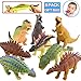 ValeforToy Dinosaur Toys,8 Inch Rubber Dinosaur Set(8 Pack),Food Grade Material TPR Super Stretches,with Gift Bag Learning Card,Zoo World Realistic Dinosaur Figure Squishy Toy for Boy Kid Party Favor