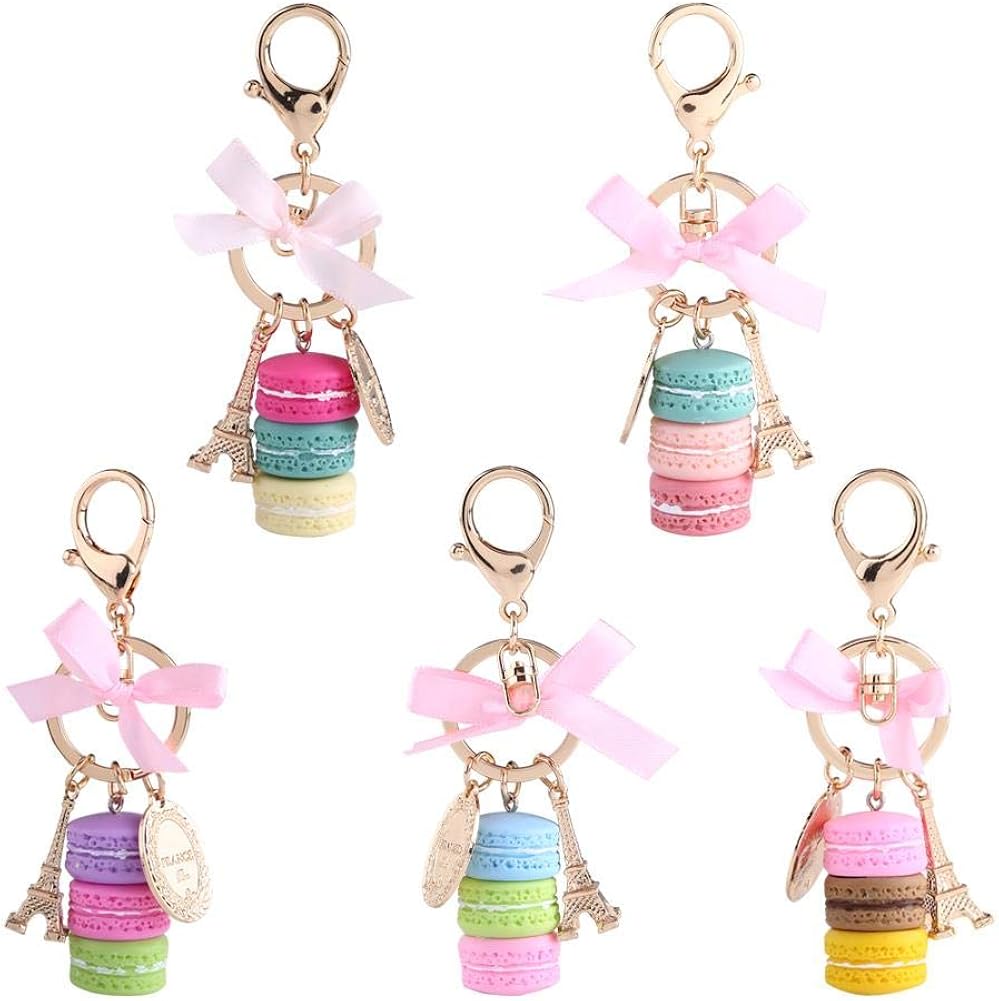 Hztyyier Macaroon Eiffel Tower Keychain, Decorative Bag Charm, Car Pendant, Blue for Handbag and Car Decoration - Image 4