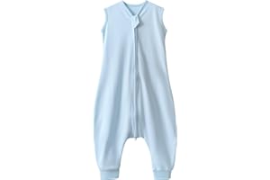 QUENESS Baby Sleep Sack with Feet for Boys Girls, Infant Toddler Sleeveless Wearable Blanket Sleepsack for Early Walkers