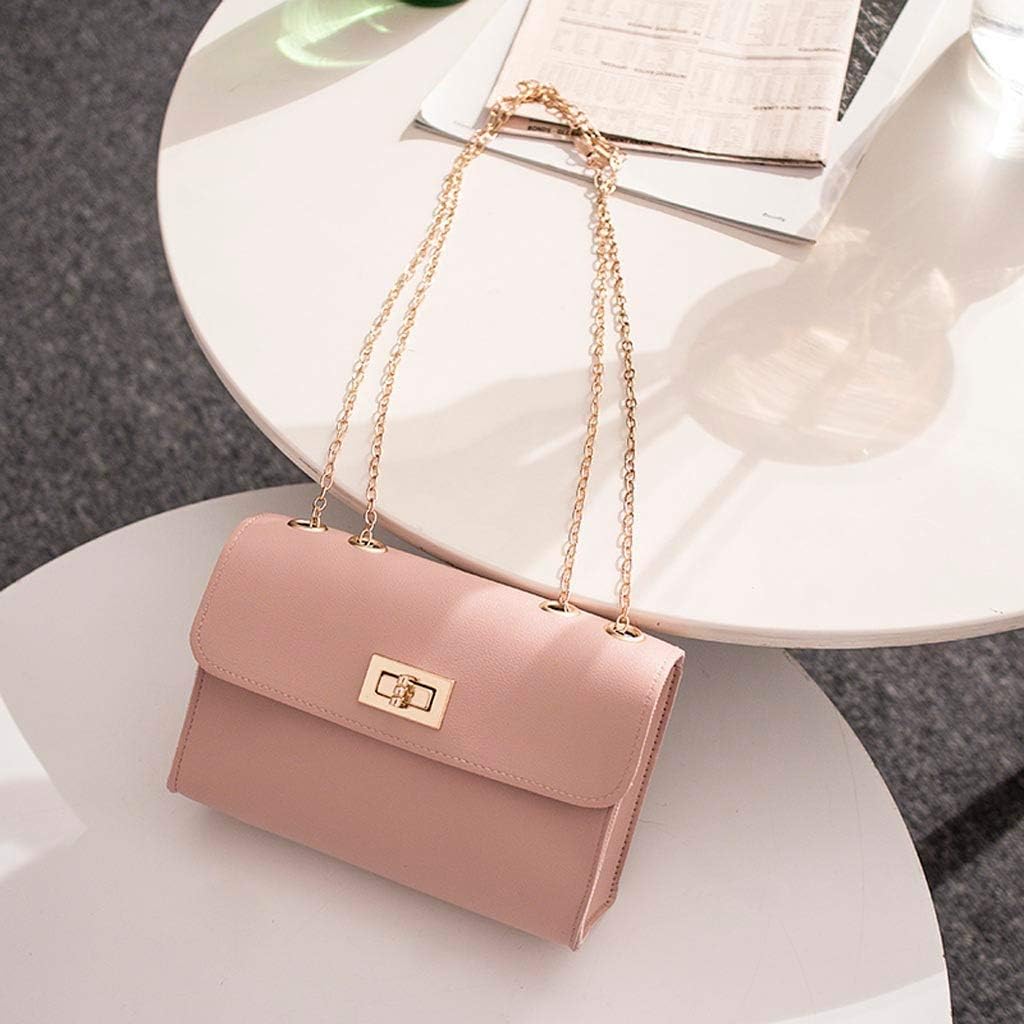 Women Fashion Messenger Bags KKYT Ladies Small Shoulder Bag Letter Purse Mobile Phone Bag (Pink)